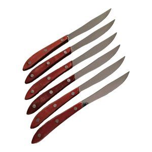 Adcraft® Pakkawood Pointed Edge Steak Knife with stainless steel blade 8 5/8"